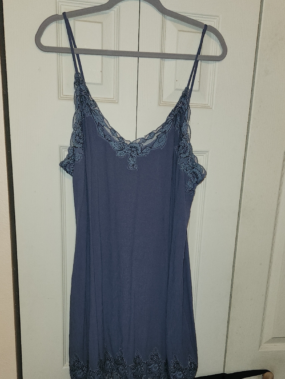 American Eagle Outfitters Blue-Violet Lace-Trim Slip Dress great for summer!